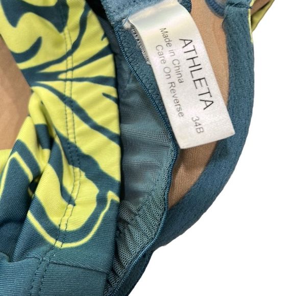 Athleta Green and Yellow Floral Sports bra with underwire size 34B - Picture 4 of 5